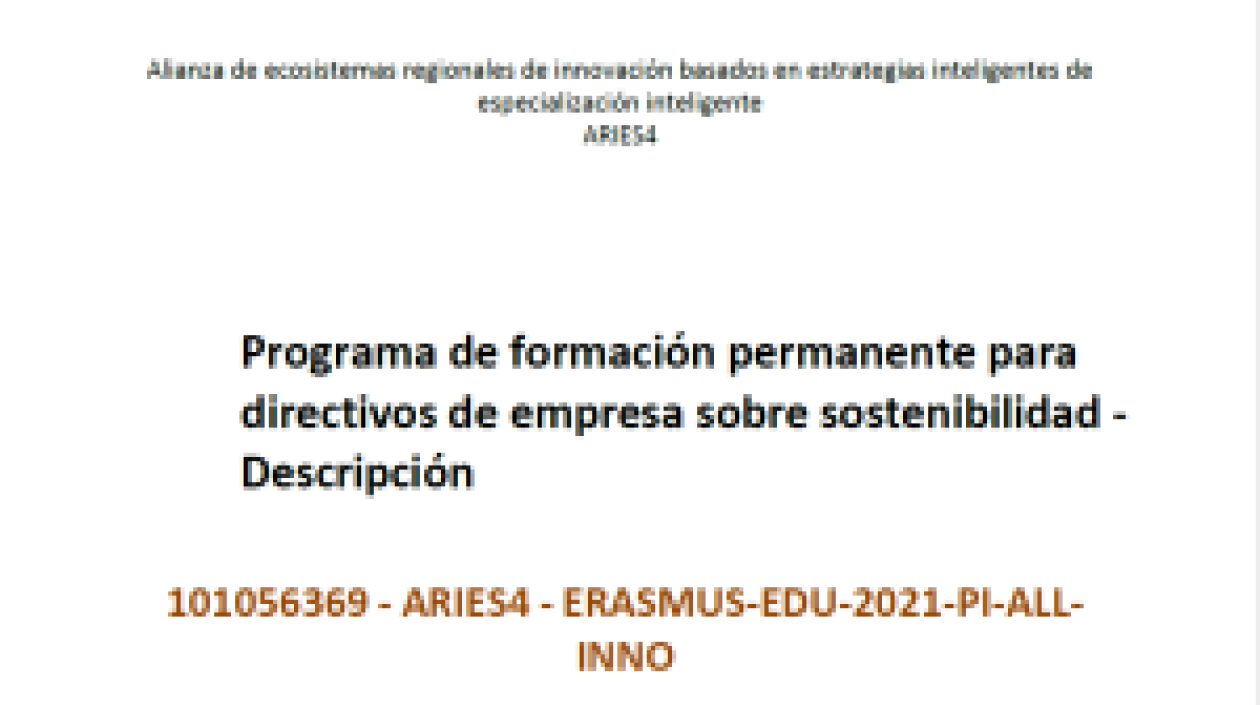 Programa de formación permanente para directivos de empresa sobre sostenibilidad - Descripción